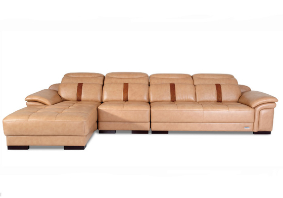 Haut coussin de canapé-lit de cadre sectionnel en cuir durable en bois solide