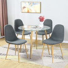 Modern Textile Fabric Metal Frame Dining Chairs Luxury
