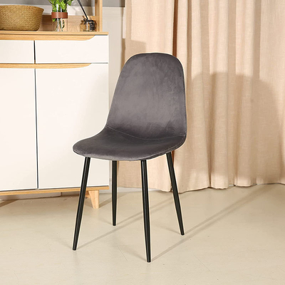 Velours de luxe de jambe en métal dinant la chaise pour la restauration de salon