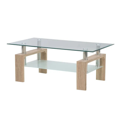 OEM profilé de conception de grande table basse supérieure en verre rectangulaire moderne nordique
