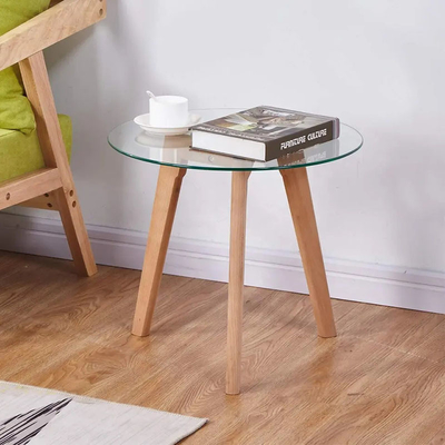 Table ronde assortie exquise en verre de table basse en verre moderne personnalisable