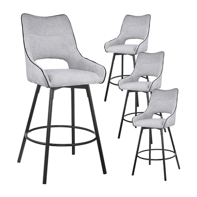 OIN 9001 a tapissé le fauteuil moderne d'accent de textile de meubles de salle à manger avec des jambes en métal